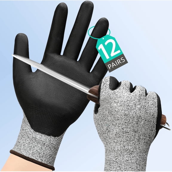 Cut Resistant Work Gloves, Touchscreen Foam Nitrile Coated, Pack