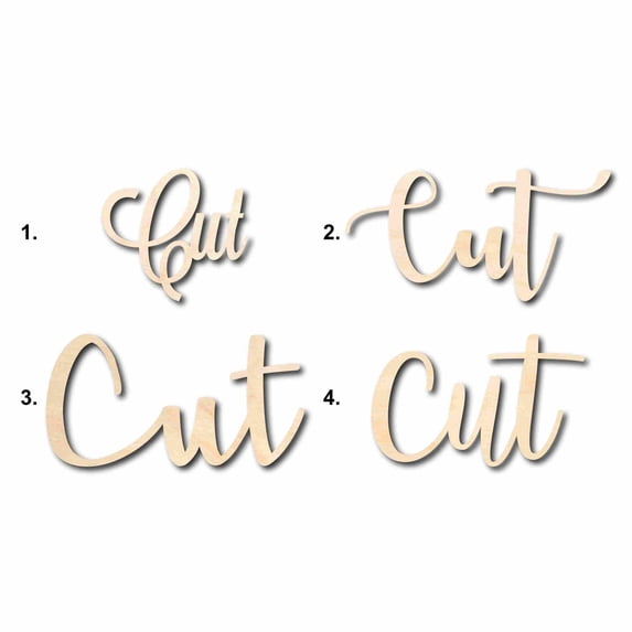 Cut Sign Unfinished Wood Cutout Home Decor DIY Option 4- 10" Wide / 1/8"