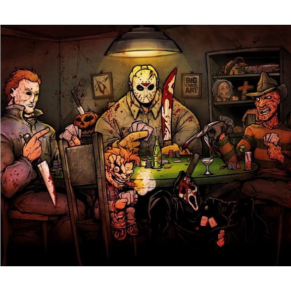 Cut The Deck- Stabbing Horror Characters Mink Faux Fur Throw Blanket Super Soft