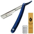 thumbnail image 1 of Cut Throat Shavette Straight Edge Razor Barber Salon 2MM Exposed Blade + 10 Shaving Blades By Krisp Beauty, 1 of 6
