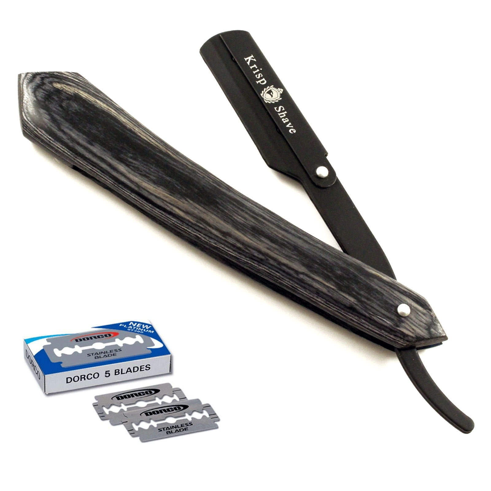 Cut Throat Shavette  Wooden Straight Edge Shaving Razor Barber Salon + 10 Shave Blades