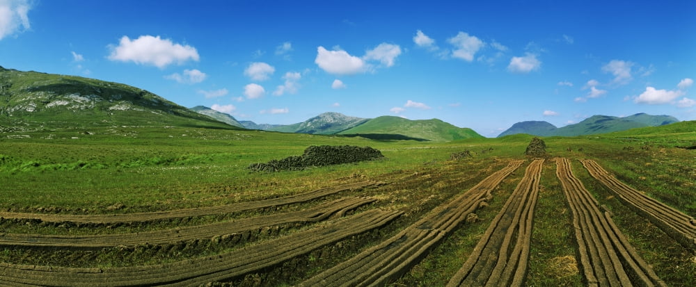 Cut Turf On A Landscape Connemara County Galway Republic Of Ireland Canvas Art - The Irish Image Collection Design Pics (30 x 12)