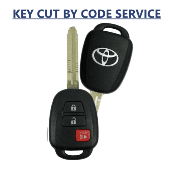 Cut by Code Service + Toyota Rav4 2013-2018 Remote Key Fob