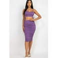 thumbnail image 1 of Cut-Out Tie Side Crop Top & Ruched Midi Skirt Set, 1 of 11
