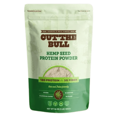 Cut the Bull Hemp Seed Protein Powder - 18g Protein, Vegan, Organic, Keto-Friendly, 1 lb