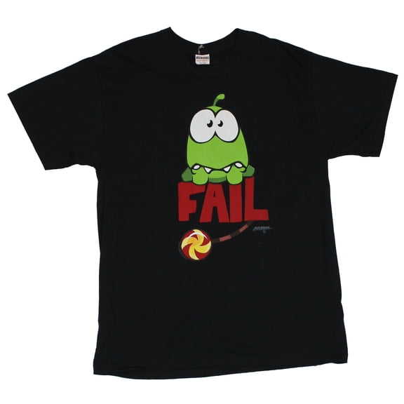 Cut the Rope (Blockbuster App) Mens T-Shirt  - On Nom Says Fail on Black (2X-Large)