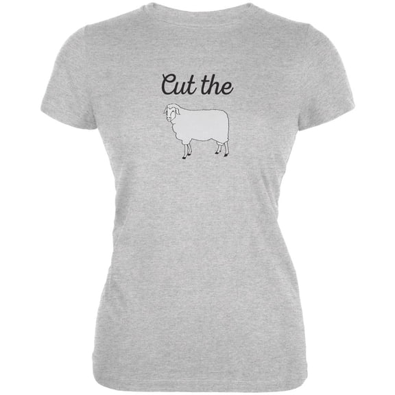 Cut the Sheep Heather Grey Juniors Soft T-Shirt - Small