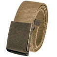 thumbnail image 1 of Cut to Fit Men's Golf Casual Belt Antique Brass Flip Top Buckle 1.5 Width with Adjustable Canvas Web Belt Small Khaki, 1 of 3