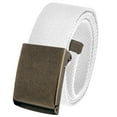 thumbnail image 1 of Cut to Fit Men's Golf Casual Belt Antique Brass Flip Top Buckle 1.5 Width with Adjustable Canvas Web Belt X-Large White, 1 of 3