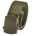 thumbnail image 1 of Cut to Fit Men's Golf Casual Belt Antique Brass Slider Buckle 1.5 Width with Adjustable Canvas Web Belt Large Olive Green, 1 of 5