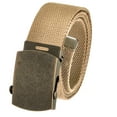 thumbnail image 1 of Cut to Fit Men's Golf Casual Belt Antique Brass Slider Buckle 1.5 Width with Adjustable Canvas Web Belt Medium Khaki, 1 of 3