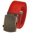 thumbnail image 1 of Cut to Fit Men's Golf Casual Belt Antique Brass Slider Buckle 1.5 Width with Adjustable Canvas Web Belt Small Red, 1 of 3