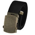 thumbnail image 1 of Cut to Fit Men's Golf Casual Belt Antique Brass Slider Buckle 1.5 Width with Adjustable Canvas Web Belt XX-Large Black, 1 of 3