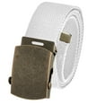 thumbnail image 1 of Cut to Fit Men's Golf Casual Belt Antique Brass Slider Buckle 1.5 Width with Adjustable Canvas Web Belt XXX-Large White, 1 of 3