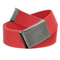 thumbnail image 1 of Cut to Fit Men's Golf Casual Belt Antique Silver Flip Top Buckle 1.5 Width with Adjustable Canvas Web Belt X-Large Red, 1 of 3