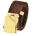 thumbnail image 1 of Cut to Fit Men's Golf Casual Belt Gold Slider Buckle 1.5 Width with Adjustable Canvas Web Belt XXX-Large Brown, 1 of 3