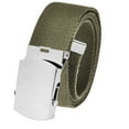 thumbnail image 1 of Cut to Fit Men's Golf Casual Belt Silver Slider Buckle 1.5 Width with Adjustable Canvas Web Belt X-Large Olive Green, 1 of 3