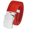 thumbnail image 1 of Cut to Fit Men's Golf Casual Belt Silver Slider Buckle 1.5 Width with Adjustable Canvas Web Belt X-Large Red, 1 of 3
