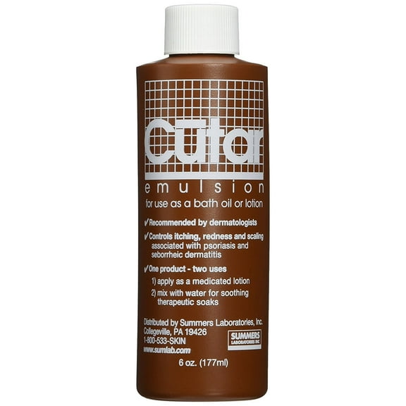Cutar Emulsion Redness Inflammation Tar Solution Bath Oil & Lotion, 6oz