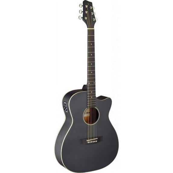 Cutaway acoustic-electric auditorium guitar, black