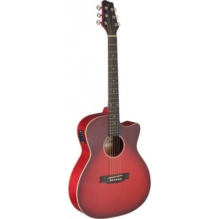 Cutaway acoustic-electric auditorium guitar, transparent red