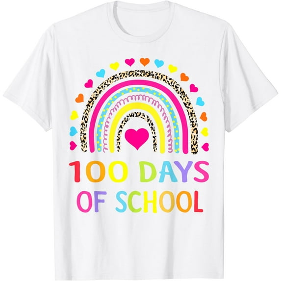 Cute 100 Days Of School Rainbow 100th Day Of School T-Shirt