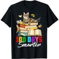 thumbnail image 1 of Cute 100 Days Smarter Cat On Books 100th Day Of School KidS T-Shirt, 1 of 5