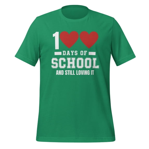 Cute 100 Days of School and Still Loving It Hearts 100th Day T-Shirt, 100 Days of School Shirt, Hearts 100 Days of School Shirt (Kelly, M)