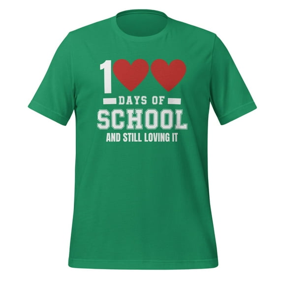 Cute 100 Days of School and Still Loving It Hearts 100th Day T-Shirt, 100 Days of School Shirt, Hearts 100 Days of School Shirt (Kelly, XL)