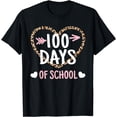 thumbnail image 1 of Cute 100th Day Of School 100 Days Leopard Heart Boys Girls T-Shirt, 1 of 3