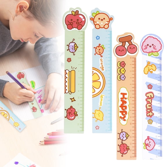 Cute 15cm Straight Acrylic Ruler With Centimeter Measurements, Colorful Fruit Shaped Measuring Tool For Journal And Office, Fun Ruler For Women And Men