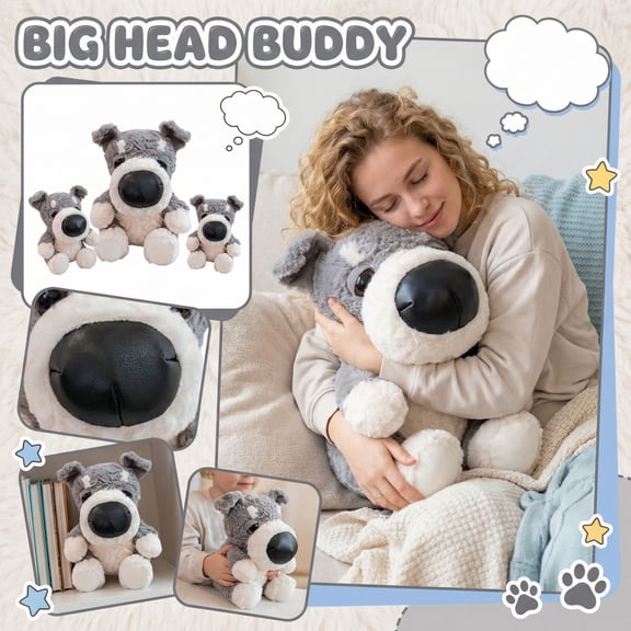 Cute 16cm Schnauzer Dog Plush Toy Gray S Soft Stuffed Animal Pet Companion Doll for Kids and Adults Gift