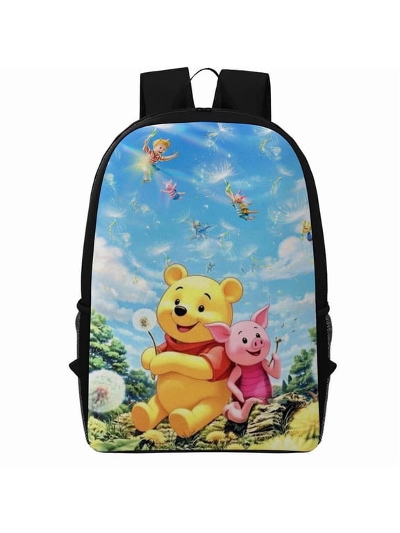Cute 17" New Semester Backpack Winnie Bear Classic Backpack Large Capacity Durable Water Resistant Casual Daypack Backpack Fashionable Bag Gift