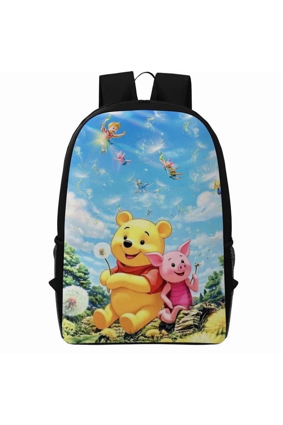 Cute 17" New Semester Backpack Winnie Bear Classic Backpack Large Capacity Durable Water Resistant Casual Daypack Backpack Fashionable Bag Gift