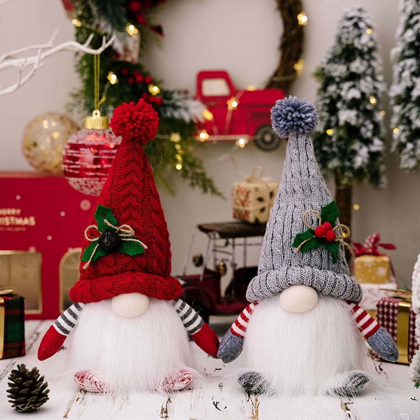3PCS Light Up Gonks Christmas Decoration, Christmas Gonks With Light, Swedish Santa Gnome With