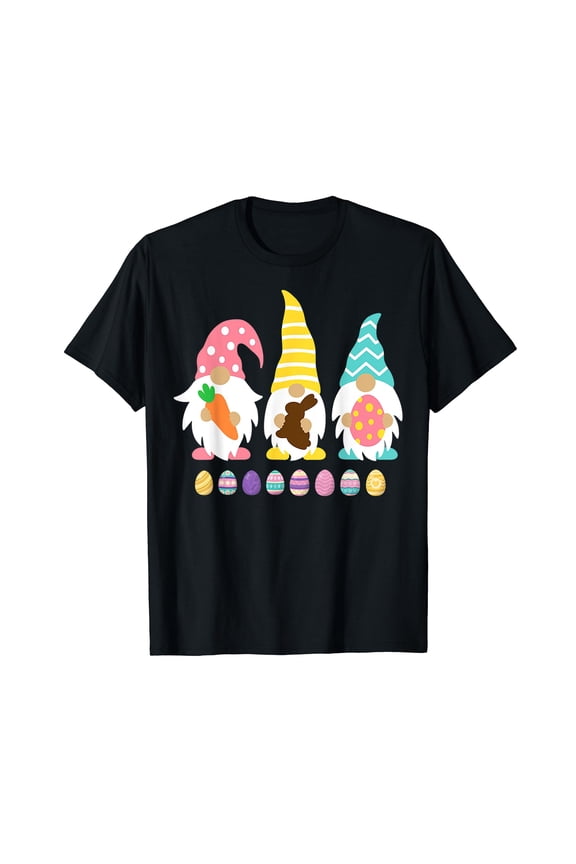 Cute 3 Gnomes Easter Squad Bunny Gnome Pastel Spring Easter T-Shirt