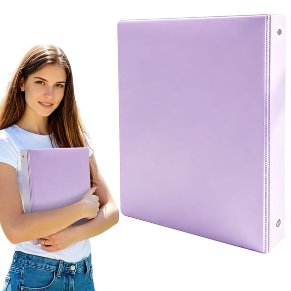 Cute 3 Ring Binder 1 Inch Portfolio Folder with Round Metal Rings, Letter Size Document Organizer for Projects, Reports, Presentations and Professional Displays, Purple