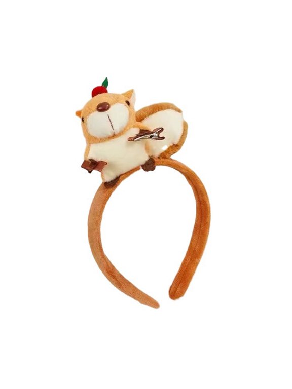 Convenient Face Wash Hair Clip Adornment Lovely Plush Squirrel Headband Beautiful Hair Hoop Headwear Accessory