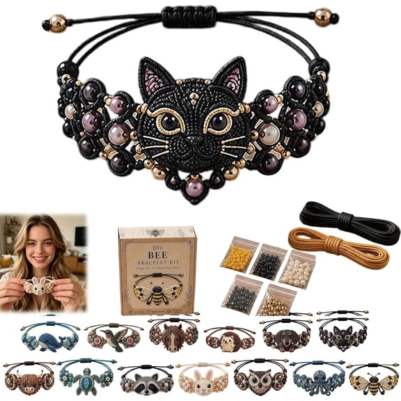Cute 3D Animal DIY Beaded Bracelet Making Kit for Adults, All-Inclusive Handmade Weaving Jewelry Craft Starter Set with Animal Charms, Creative Leisure Project Gift for Craft Lovers