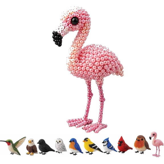 Cute 3D Bird Beaded Embroidery Craft Set with Instructions, DIY Bird Beading Kit for Adults & Beginners, Handmade DIY Birds Art Kit for Craft Enthusiasts, Stress Relief Creative Hobby(Style I)Q