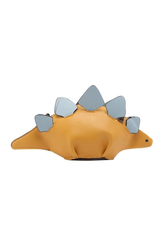 Cute 3D Dinosaur Shaped Shoulder Bag Creative Cartoon Animal Pu Leather Mini Shoulder Purse Lovely Kids Girls Novelty Zipper Handbag Cartoon Creative Dinosaur Animal Crossbody Bag