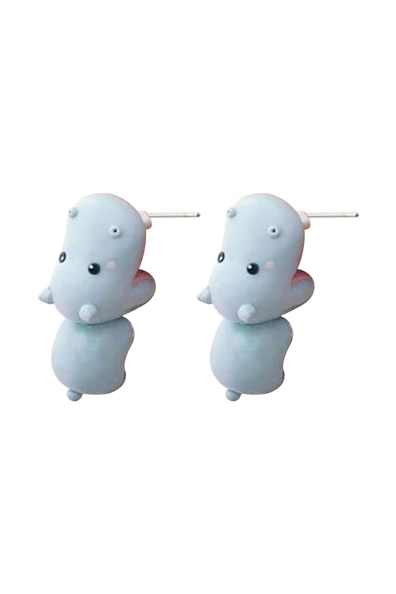 Cute 3D Ear Studs Cartoon Dinosaur Shark Animal Polymer Earring for Chirdren