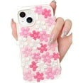 thumbnail image 1 of Cute 3D Flower Phone Case for iPhone 16- Girly Aesthetic Soft Silicone Floral Phone Cover for Women and Girls, Pink, 1 of 13