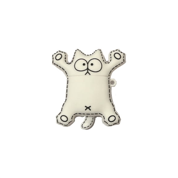 Cute 3D Line Art Cat Silicone Case for AirPods 4, Funny Cartoon ...
