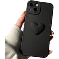 thumbnail image 1 of Cute 3D Love Heart Phone Case for iPhone 13 6.1 inch with Anti-Fall Lens Cameras Cover Protection Slim Dustproof Protective Cover Aesthetic Design for Women Girls, Black, 1 of 12