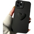 thumbnail image 1 of Cute 3D Love Heart Phone Case for iPhone 13 Pro 6.1 inch with Anti-Fall Lens Cameras Cover Protection Slim Dustproof Protective Cover Aesthetic Design for Women Girls, Black, 1 of 16