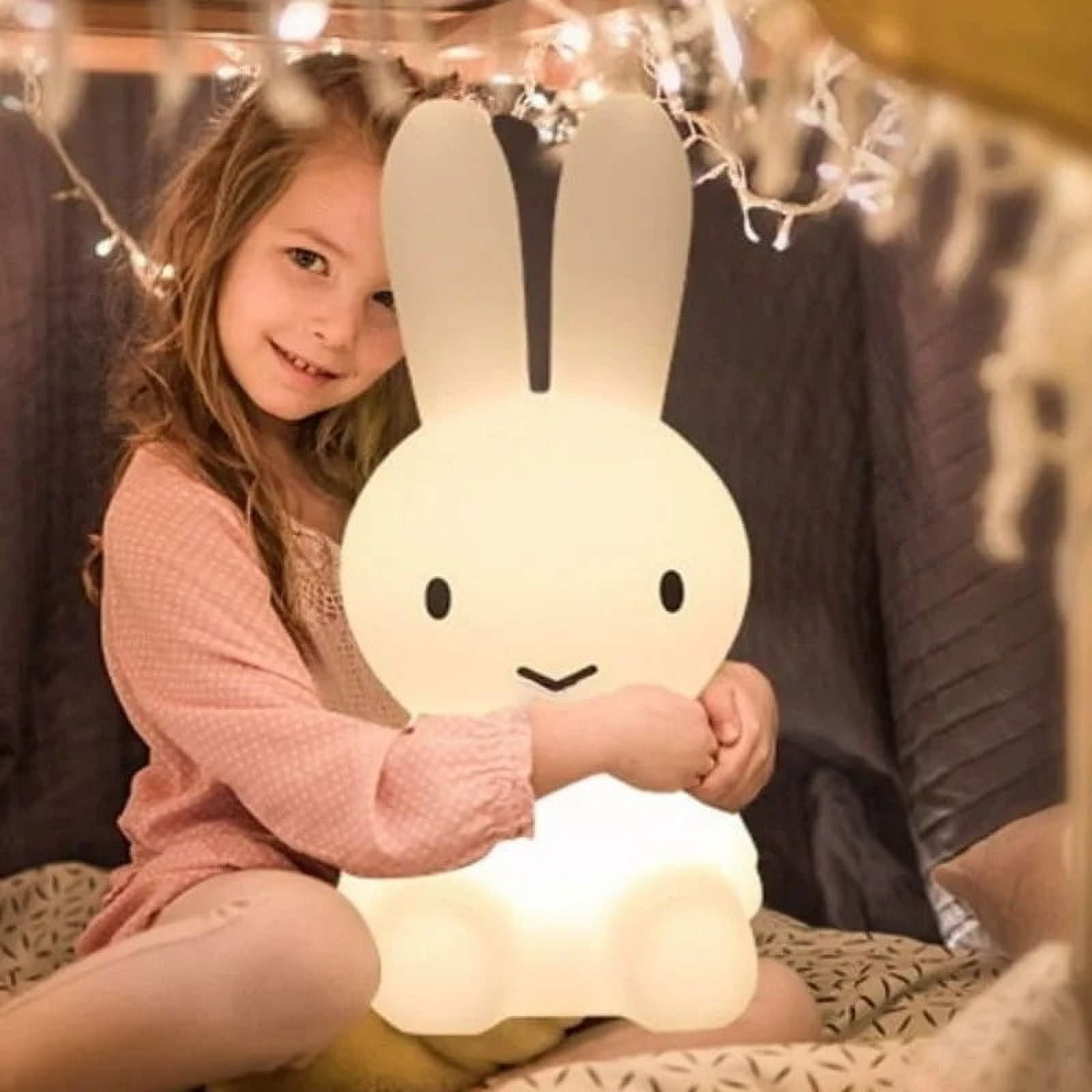 Cute 3D Night Light Kawaii Anime Cartoon Bunny Eye Protection Rechargeable Desk Lamp Bedroom Children Bedside Lamp Camp Lamp