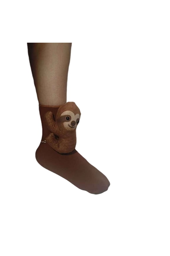 Cute 3D Sloth Animal Socks - Women’s Warm Hand Crochet Crew Socks, 2025 Christmas Collection Gift Socks