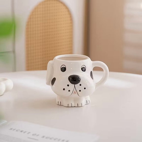 Cute 3D Spotted Dog Ceramic Mug - Adorable Drinkware for Dog Lovers