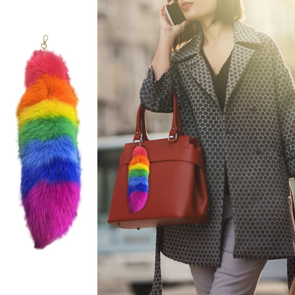Cute 3D Tail Keychains for Women - Stylish Key Ring Holder Pompoms & Animal Tail Accessories for Handbag and